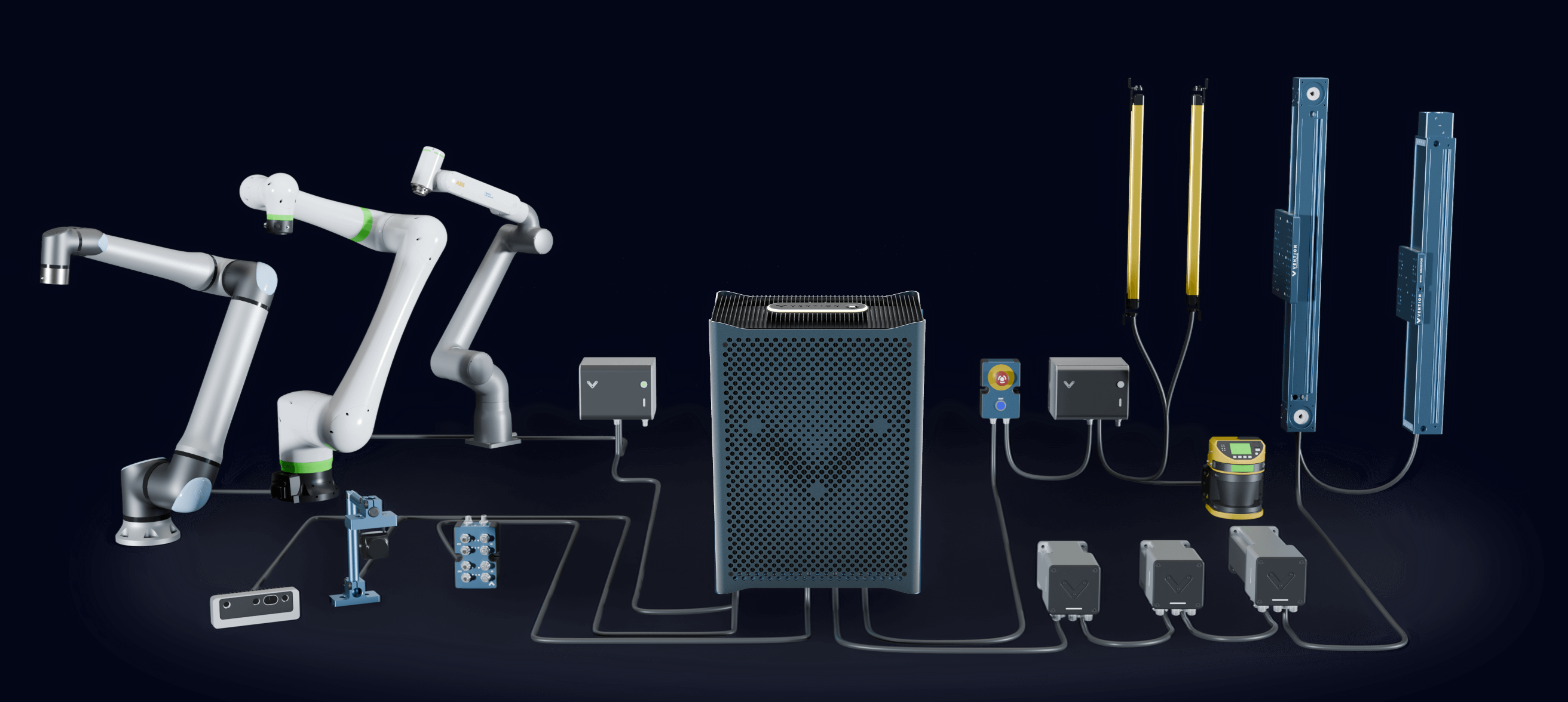 VIHA edge control system connected to robotic hardware and sensors